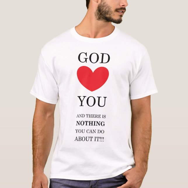 Dios, corazón, camiseta de los hombres (Anverso)