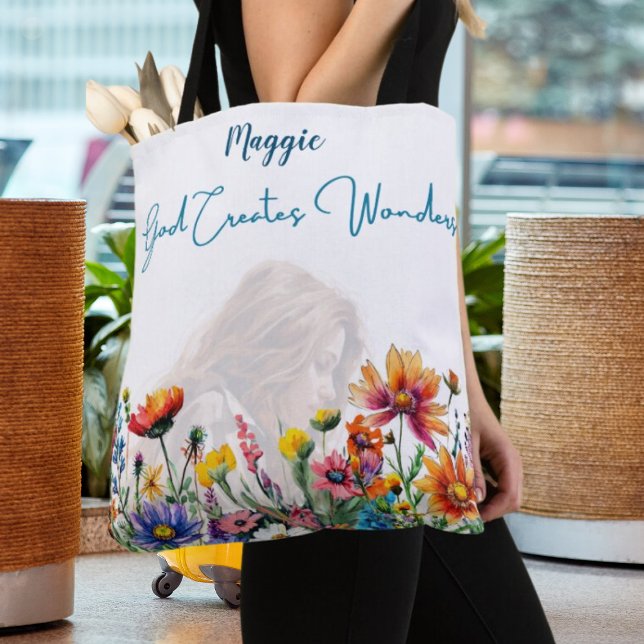 Dios crea maravillas - Bolsa de tote personalizada (God Create Wonders
where fashion meets A celebration of God's  enduring beauty.)