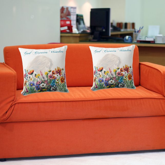 Dios crea maravillas - Cojín decorativo (16" x 16" (God Creates Wonders Pillow
A serene addition that infuses your space with peace and positivity. )