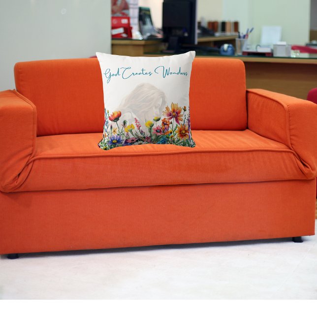 -Dios crea maravillas - Cojín decorativo de la fe  (Subido por el creador)