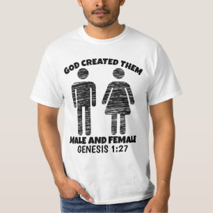DIOS CREÓ CAMISETAS DE CRISTIANO HOMBRE Y MUJER.