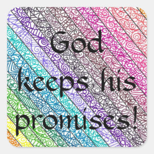 "¡Dios cumple sus promesas!" Pegatinas Cuadradas