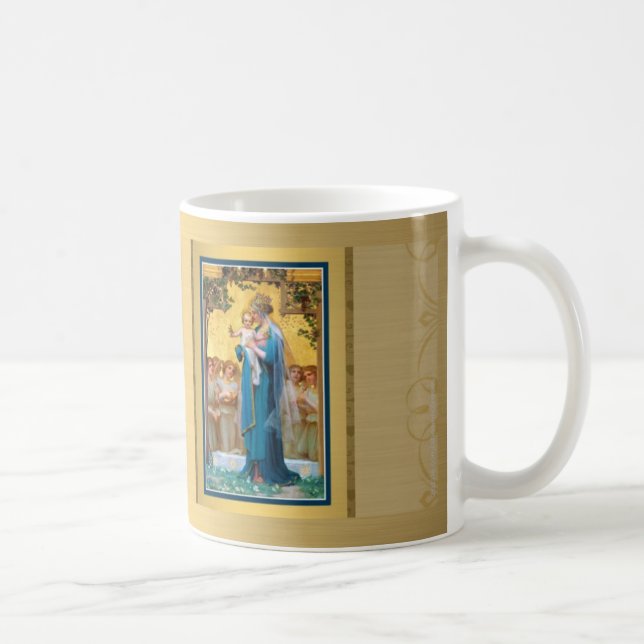 DIOS del VIRGEN MARÍA LE BENDICE taza de café (Derecha)