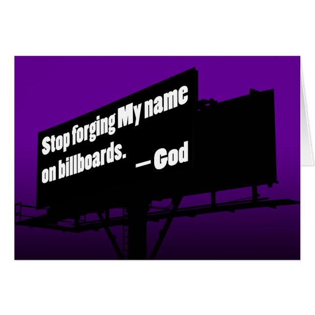 Dios dice lo abandonó tarjeta de la cartelera (Anverso (Horizontal))