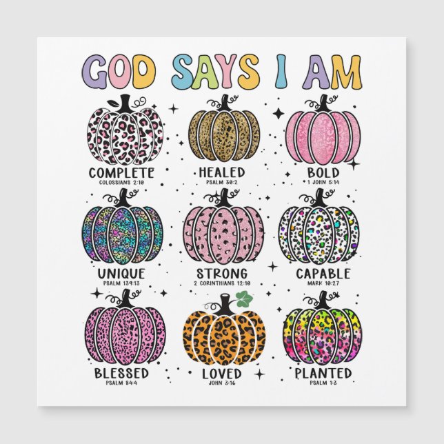 Dios dice que soy otoño cosecha de otoño hoja que  (Anverso)