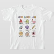 Dios dice que soy una camiseta gráfica para los ni