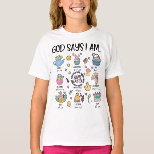 Dios dice que soy una linda camiseta cristiana en