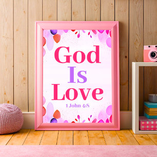 Dios Es Amor Arte de Pared para Chica Adolescente