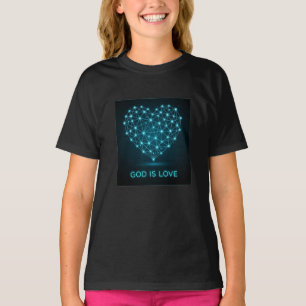 Dios es Amor Camiseta Cristiana de Corazón Geométr