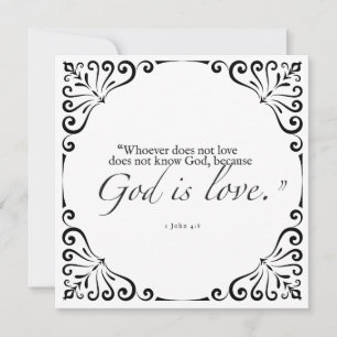Dios es amor tarjeta de saludo de la biblia pensan