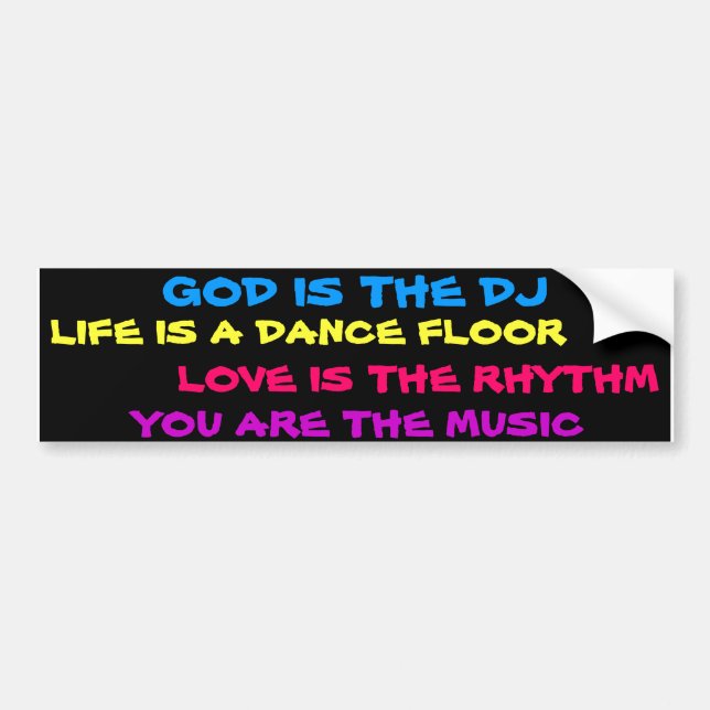 Dios es la pegatina del parachoques DJ (Frente)