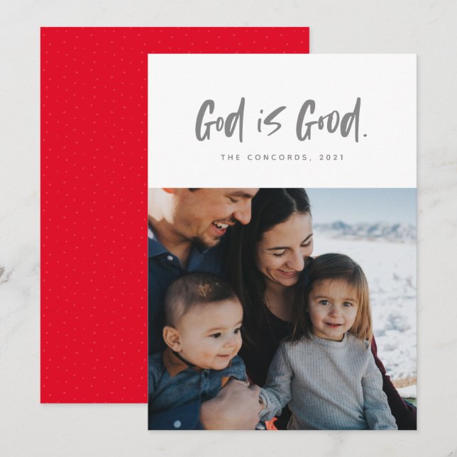 Dios es la tarjeta de foto de Navidad religiosa bu (Anverso / Reverso)