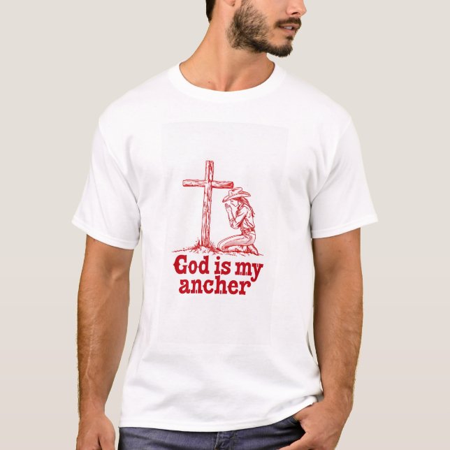 Dios es mi ancla camiseta premium para hombre (Anverso)