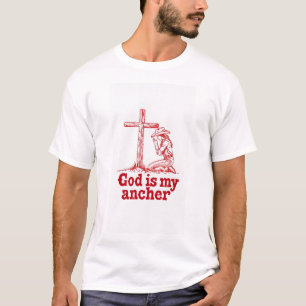 Dios es mi prima de ancla Camiseta para hombres