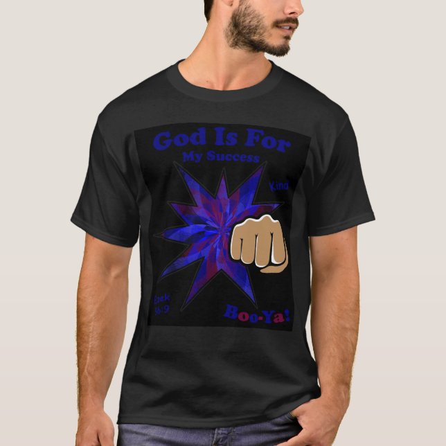 Dios Es Por Mi Éxito Camiseta Cristiana (Anverso)