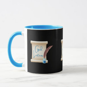 Dios escucha escribir una taza de dos tonos