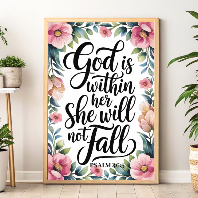 Dios está dentro de ella - Arte de pared cristiano (Subido por el creador)