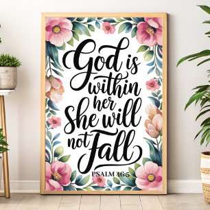 Dios Está Dentro De Ella – Arte De Pared Cristiano