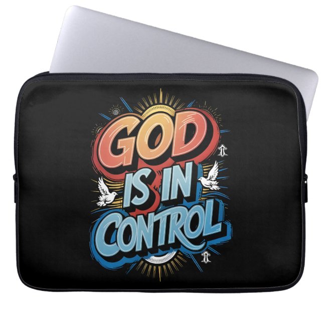 Dios está en control Funda de laptops cristianas (Frente)