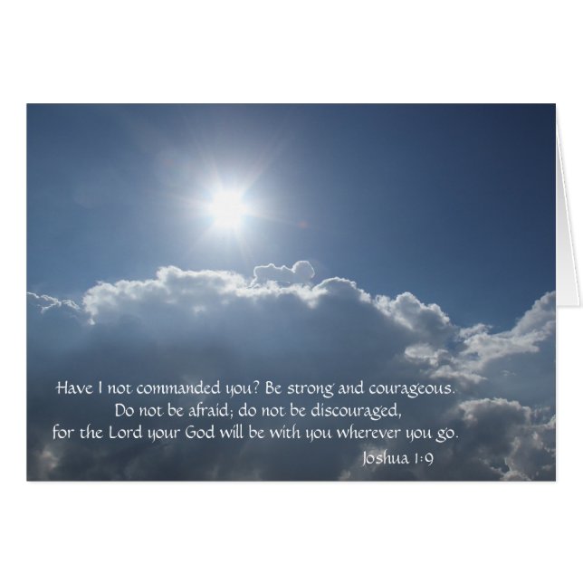 ¡Dios estará contigo (Josué 1:9), Cielos arriba! (Anverso (Horizontal))