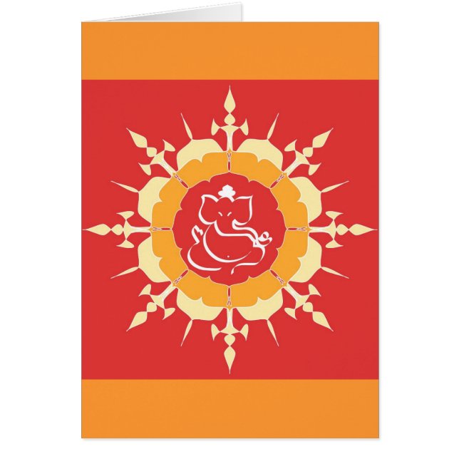 Dios Ganesha en la flor roja (Frente)