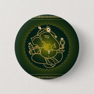 Dios Ganesha en verde - botón