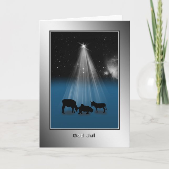 Dios Jul, "Feliz Navidad", tarjeta sueca (Anverso)