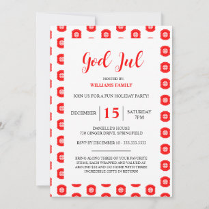 Dios Jul Fiesta de Navidad Patrón de Invitación Al