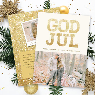 Dios Jul Sueco Feliz Navidad Magnífica Tipografía