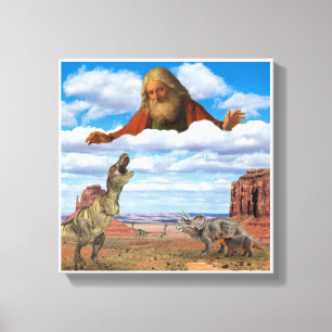Dios mata a los dinosaurios lienzo arte en pared