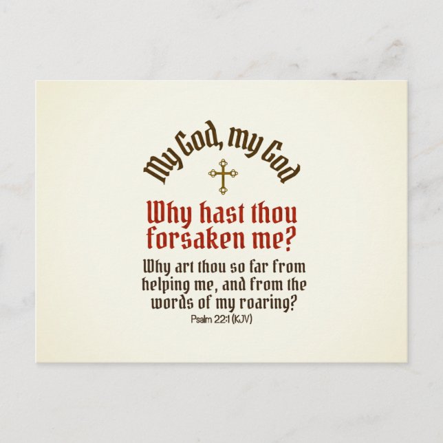 Dios Me Abandonó - Tarjeta Postal / RSVP / Invitac (Anverso)