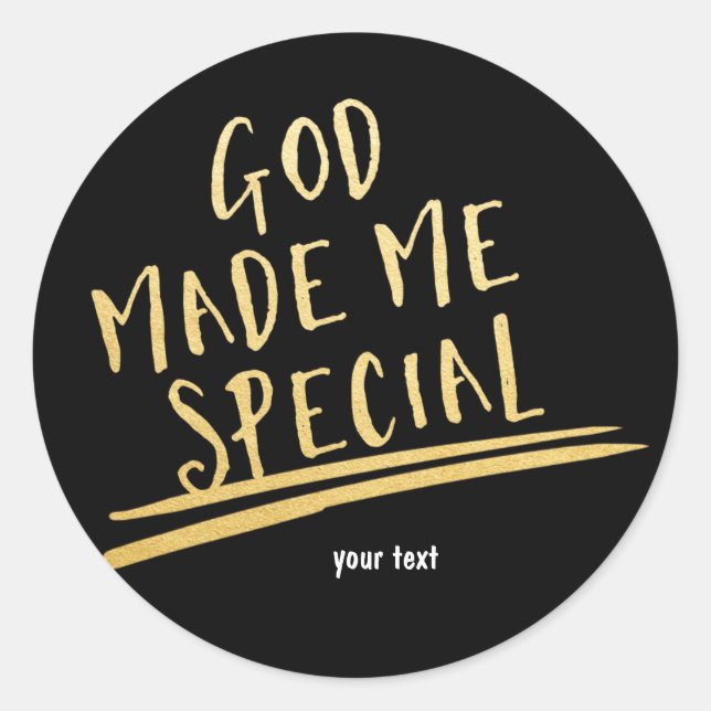 DIOS ME HIZO Pegatina ESPECIAL Personalizado Negro (Anverso)