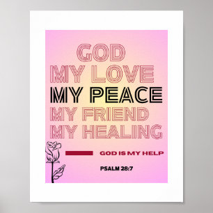 Dios, Mi Amor y Paz – Póster del Salmo 28:7