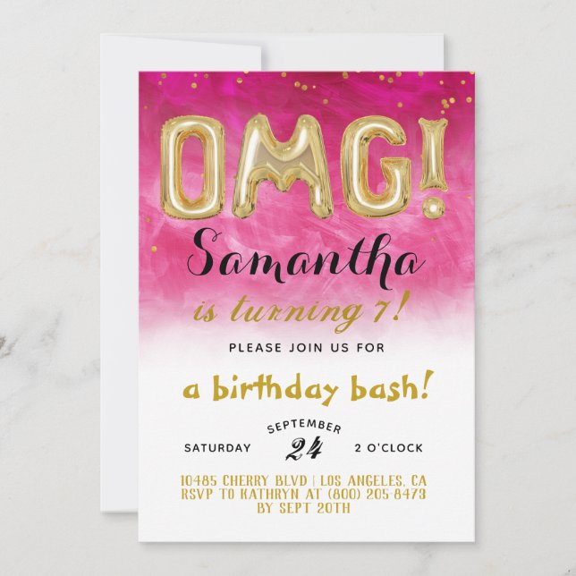 ¡Dios mío! Invitación a Confetti de Cumpleaños (Anverso)