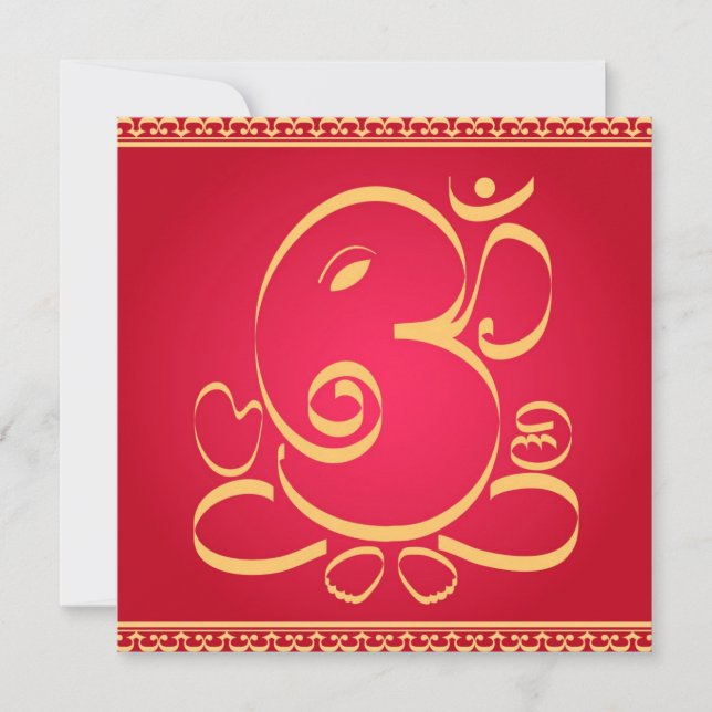 Dios Om Ganesha en rojo (Anverso)
