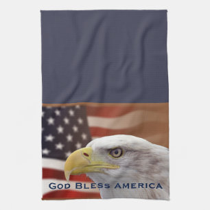 Dios patriótico americano bendice la toalla de