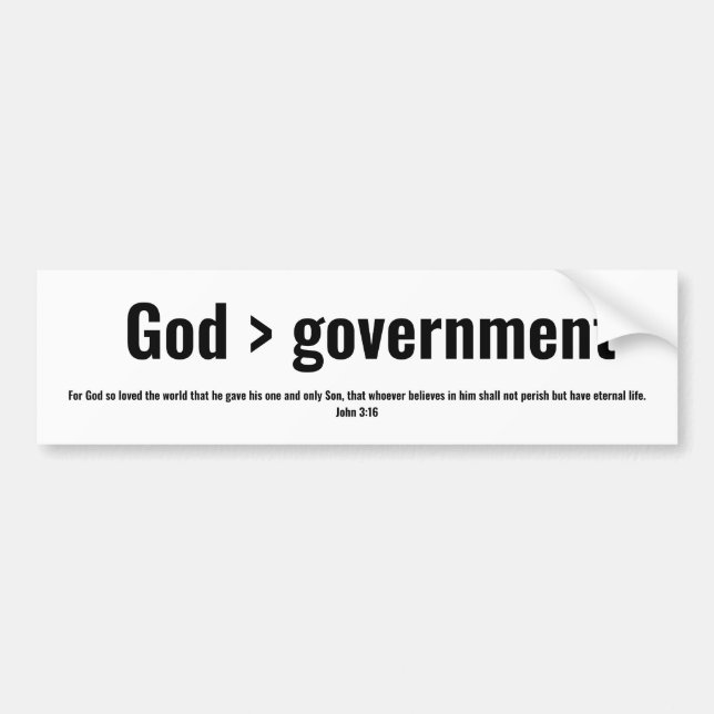 Dios por la pegatina del parachoques del gobierno (Frente)