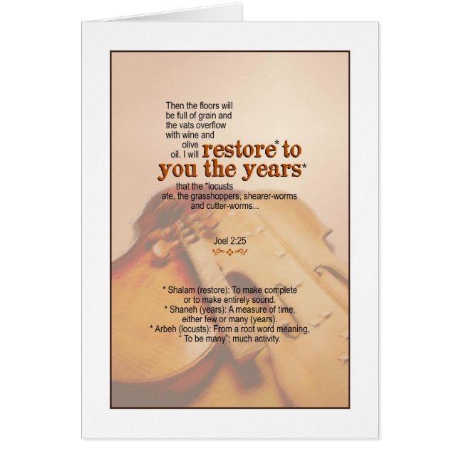 Dios restaura los años - 2:25 de Joel (Frente)