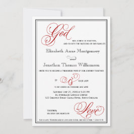Dios Rojo es amor Invitación a la boda cristiana