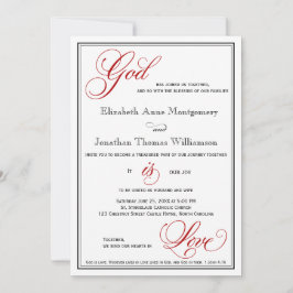 Dios Rojo es amor Invitaciones a la boda cristiana