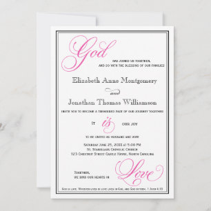 Dios rosa es amor Invitaciones a la boda cristiana