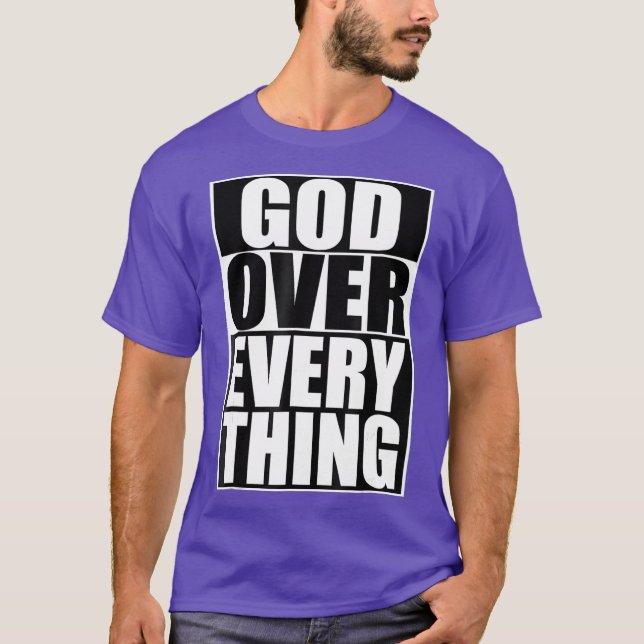 Dios sobre todo Guay Camiseta Cristiana Graciosa (Anverso)