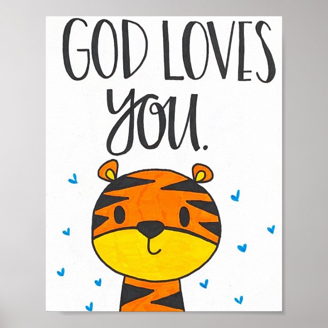 Dios te ama Posters niños (Frente)
