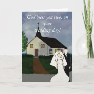 Dios te bendiga, en tu tarjeta del día de la boda