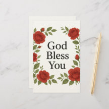 Dios te bendiga Tarjetas florales de rosa religios