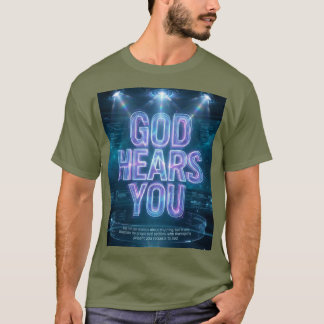 Dios te escucha – Camiseta con brillo de neón
