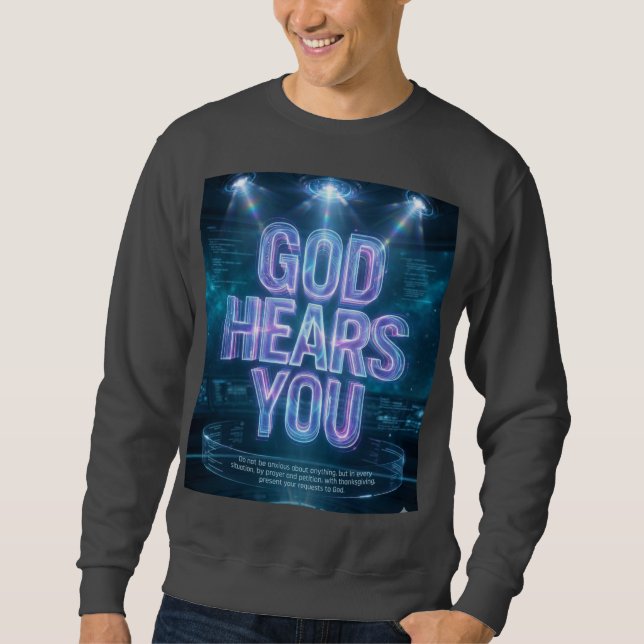 Dios te escucha – Salmo 34:17 Sudadera (Anverso)