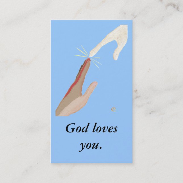 Dios te quiere, tarjetas de mano multirraciales y  (Anverso)