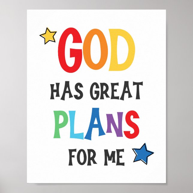 Dios Tiene Grandes Planes Para Mí Niños Arte Crist (Frente)