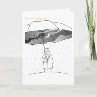 Dios trabaja en la tarjeta de maneras divertidas